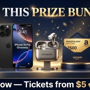 Win an iPhone 16 Pro + AirPods Pro + $500 Amazon Gift Card!